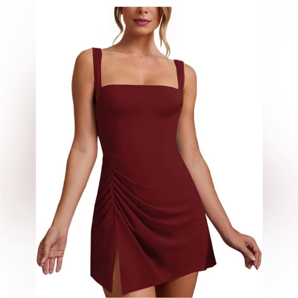 185. Burgundy Sleeveless Woman’s Dress NWOT Size Large